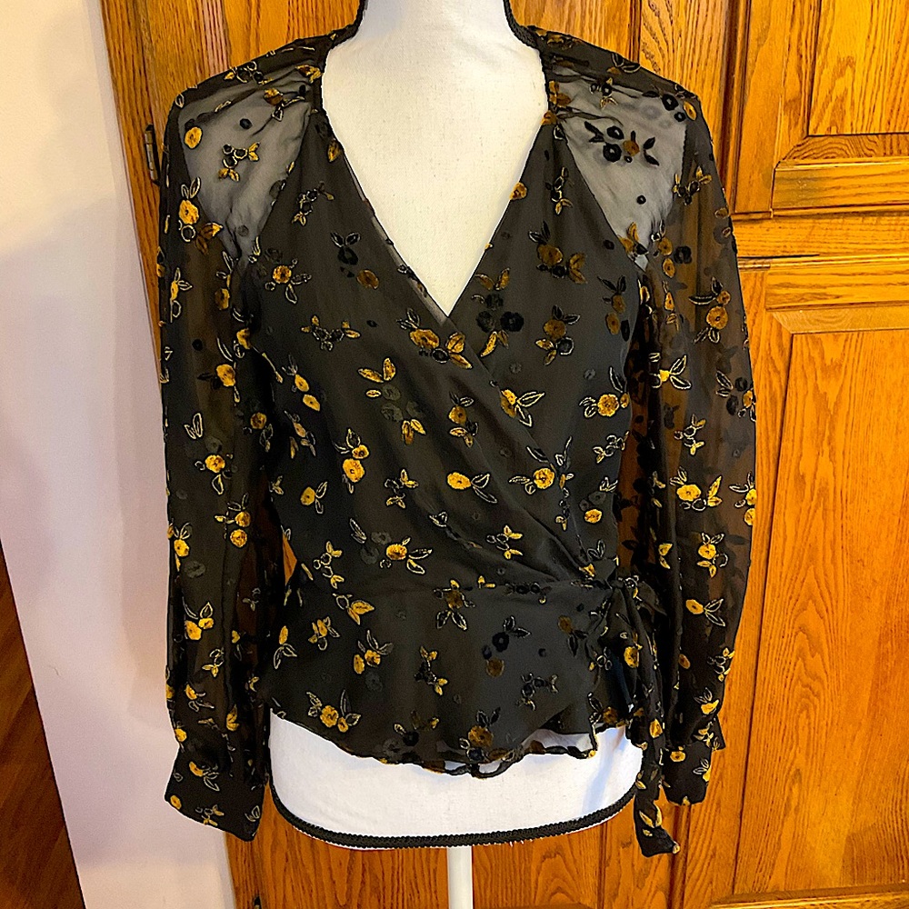 Parker floral wrap top, size Medium